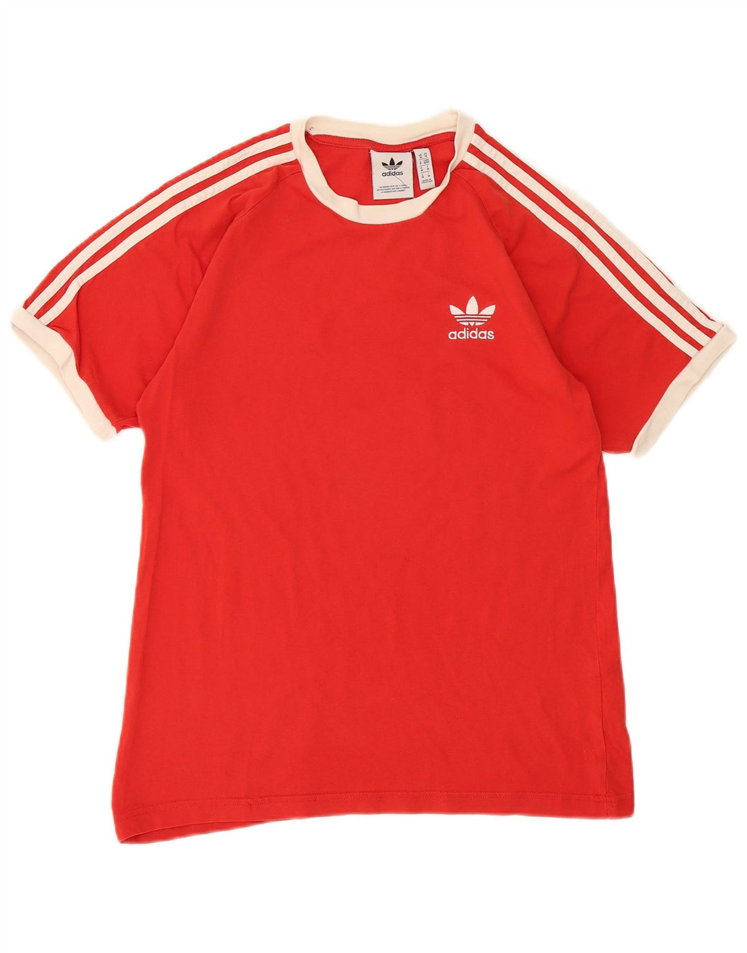 Adidas Mens Camiseta Top Médio Algodão Vermelho