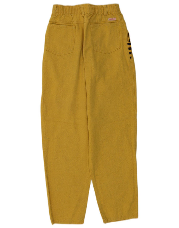 Jeans soltos de cintura alta para meninos vintage 11-12 anos algodão colorblock amarelo