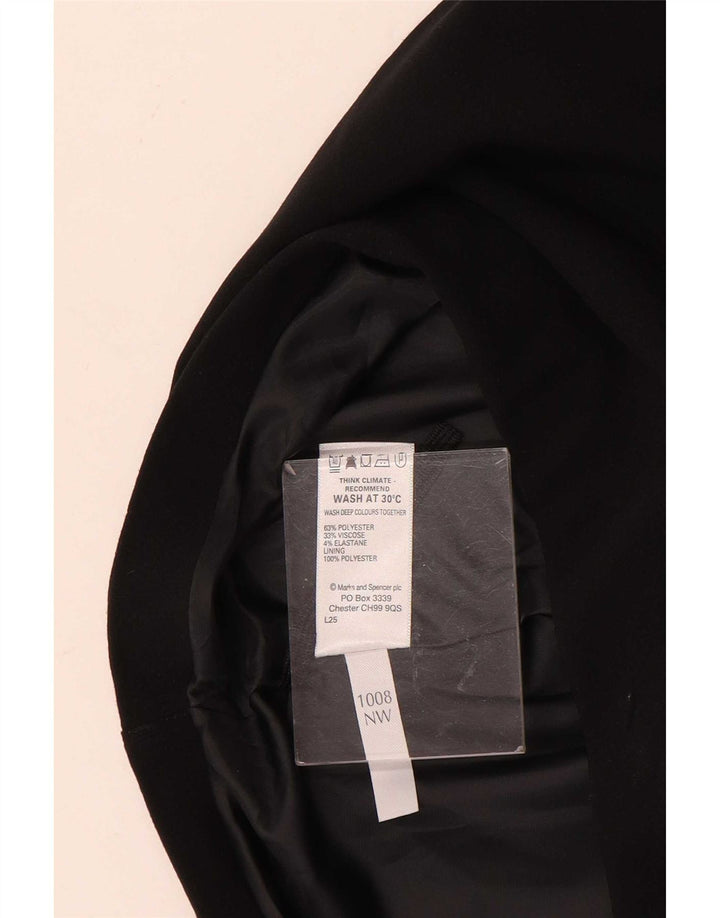 Saia larga feminina Marks & Spencer UK 12 médio W32 preta geométrica