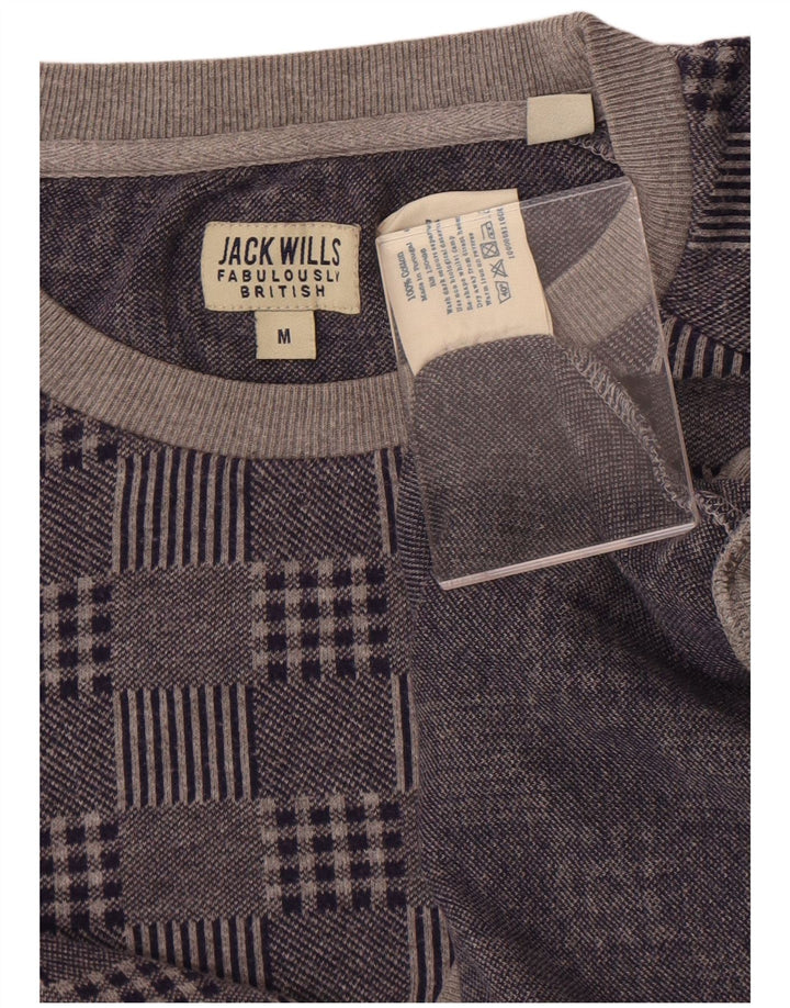 Suéter masculino Jack Wills com gola redonda e patchwork azul marinho médio