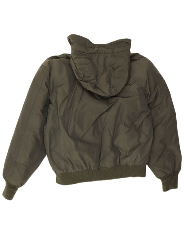 Jaqueta masculina acolchoada com capuz Woolrich Reino Unido 40 algodão cáqui grande
