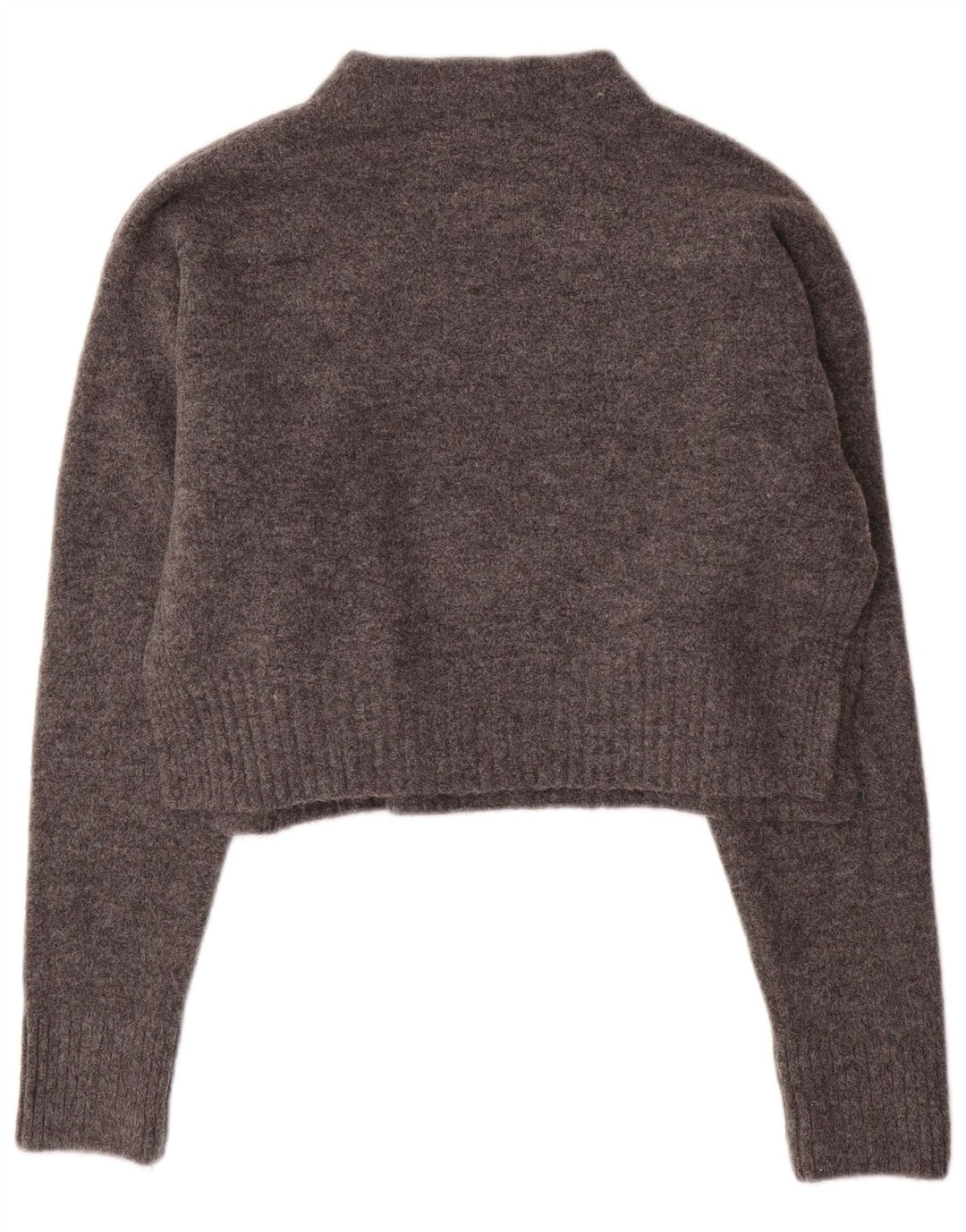 Suéter feminino Zara com gola tartaruga e gola redonda UK 14 cinza médio acrílico