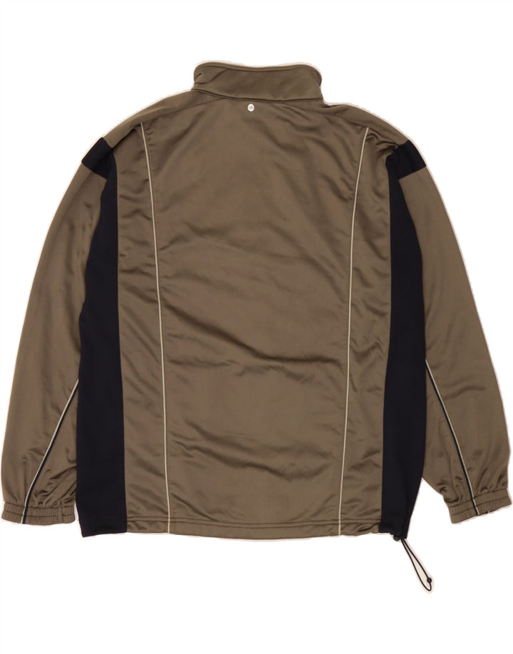 REEBOK Jaqueta masculina de agasalho de poliéster médio marrom colorblock