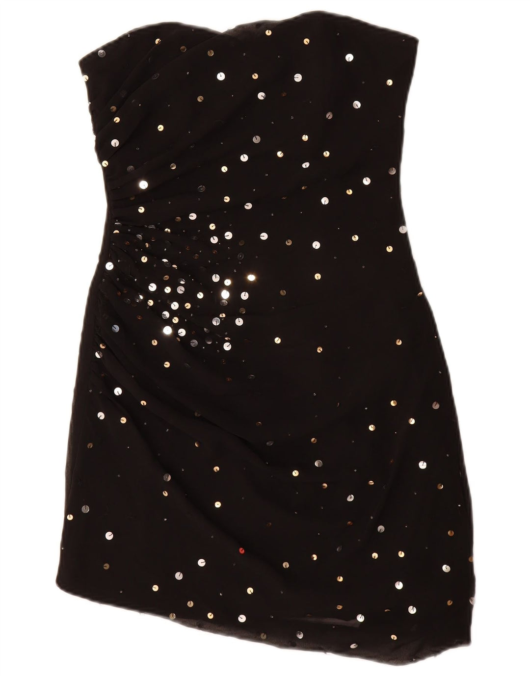 Vestido feminino Lipsy sem alças UK 10 pequeno preto manchado