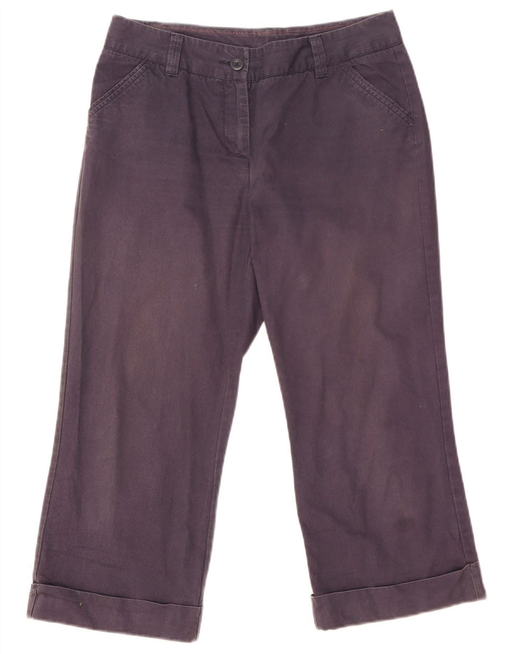 Calça capri feminina Marks & Spencer UK 10 pequena W32 L22 azul marinho