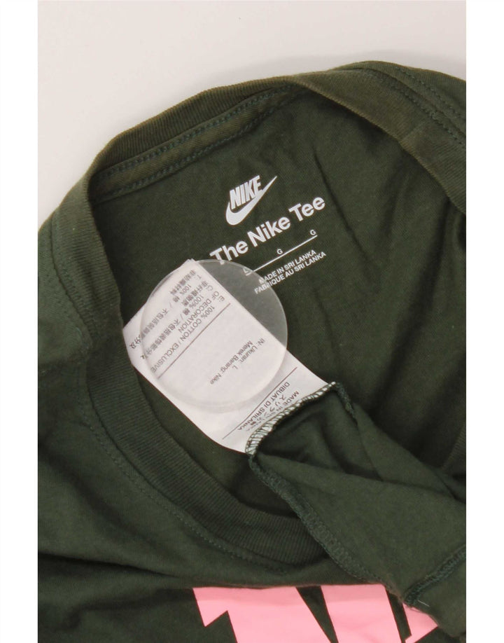 Camiseta Nike masculina gráfica top grande algodão verde
