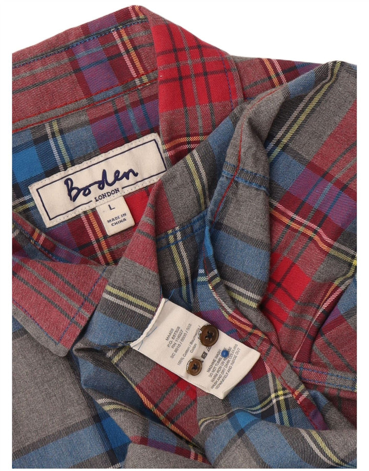 Camisa masculina de flanela Boden grande algodão xadrez multicolorido