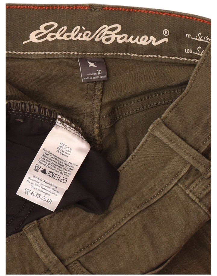 Calça casual feminina EDDIE BAUER EUA 10 grande W32 L30 cáqui