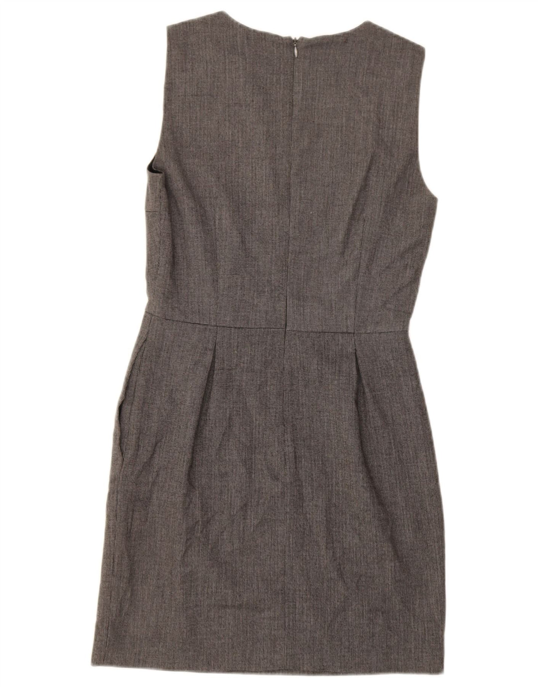 Zara Vestido feminino sem mangas com bainha UK 10 pequeno poliéster cinza
