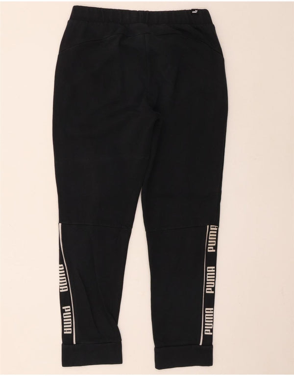 Puma Womens Graphic Tracksuit Calças Joggers UK 10 Pequeno Algodão Preto