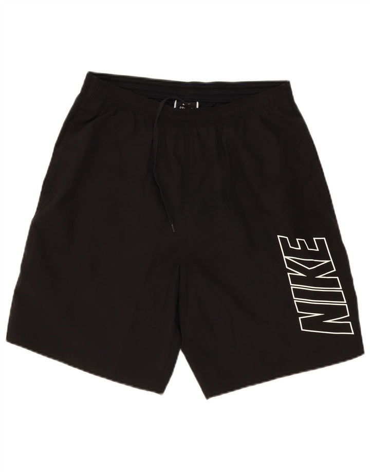 NIKE Masculino Dri Fit Graphic Sport Shorts Médio Preto Poliéster
