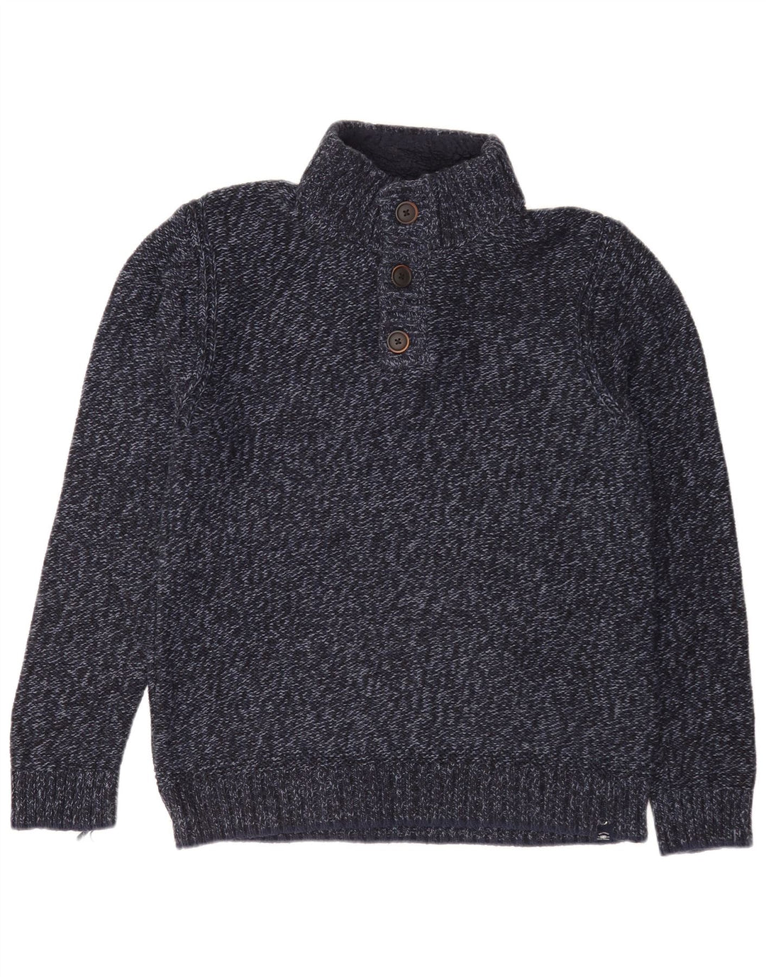 Suéter masculino Fat Face com gola redonda e algodão manchado azul marinho médio