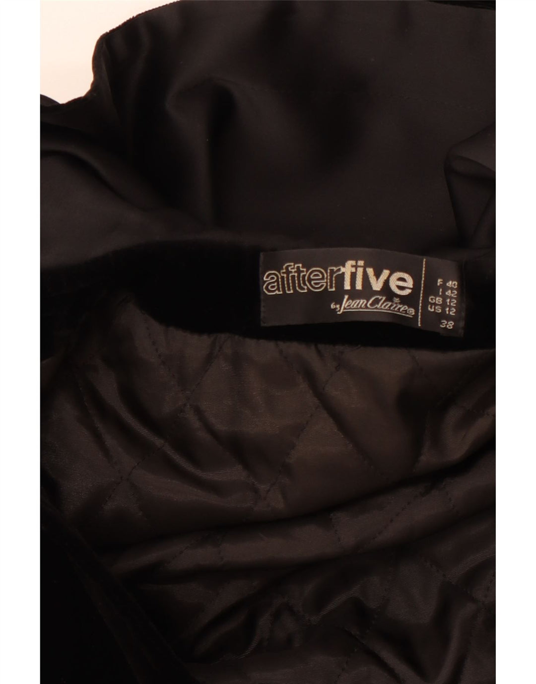 AFTER FIVE Sobretudo feminino de veludo com capuz UK 12 Médio Preto