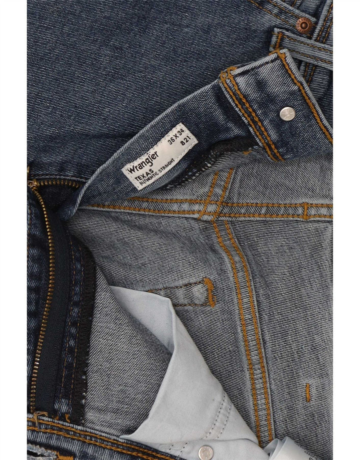 Wrangler Masculino Texas Straight Jeans W36 L29 Azul Algodão