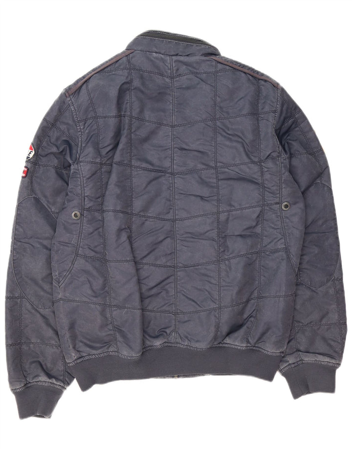 Petrol Industries Mens Graphic Bomber Jacket UK 38 Médio Azul Marinho