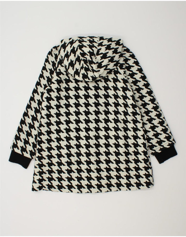 Casaco corta-vento feminino superdimensionado ZARA Reino Unido 10 pequeno houndstooth branco