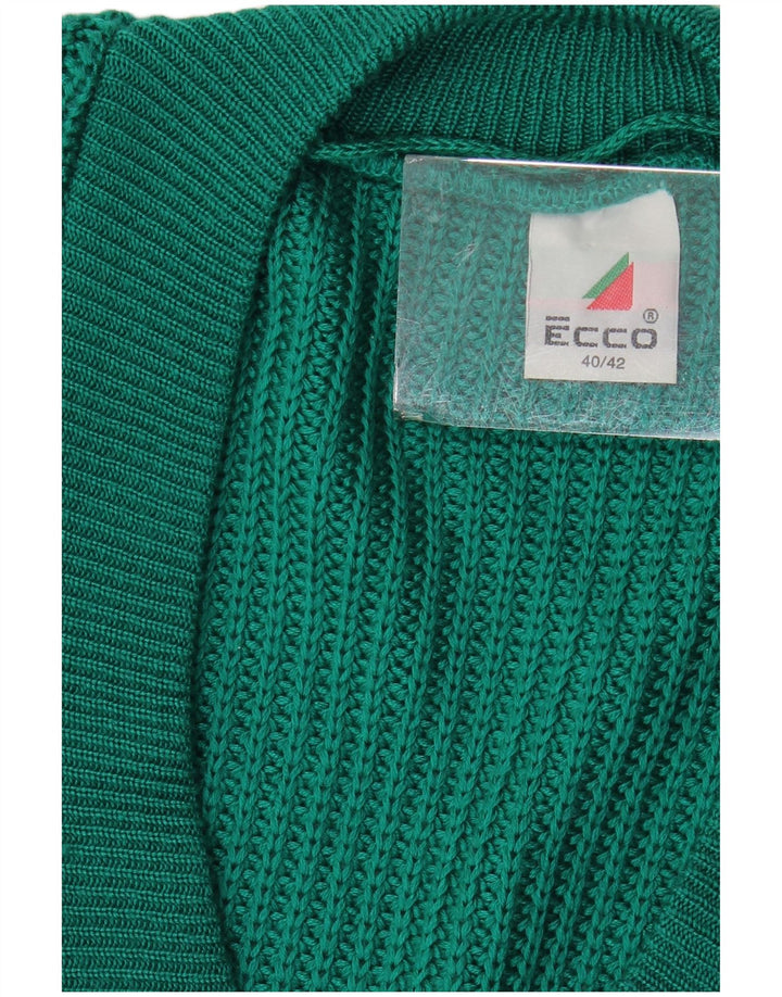 Suéter feminino ECCO oversized com decote em V UE 40/42 acrílico verde médio