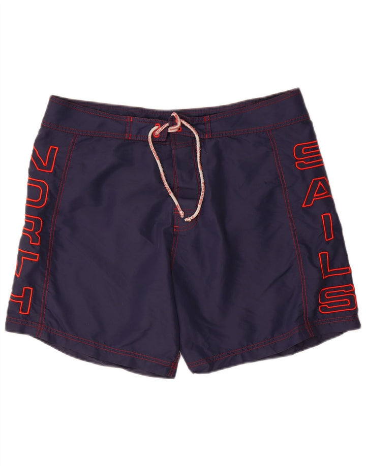 NORTH SAILS Mens Graphic Swimming Shorts Large  Navy Blue Polyamide