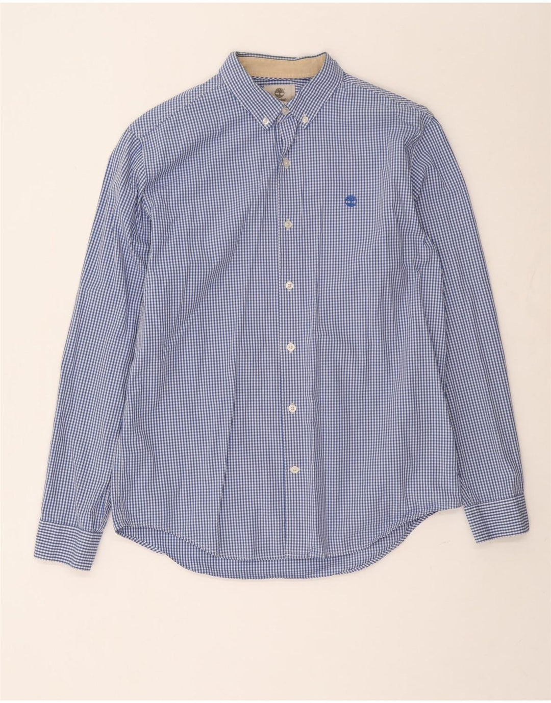 Timberland Camisa Masculina Slim Fit Grande Algodão Gingham Azul