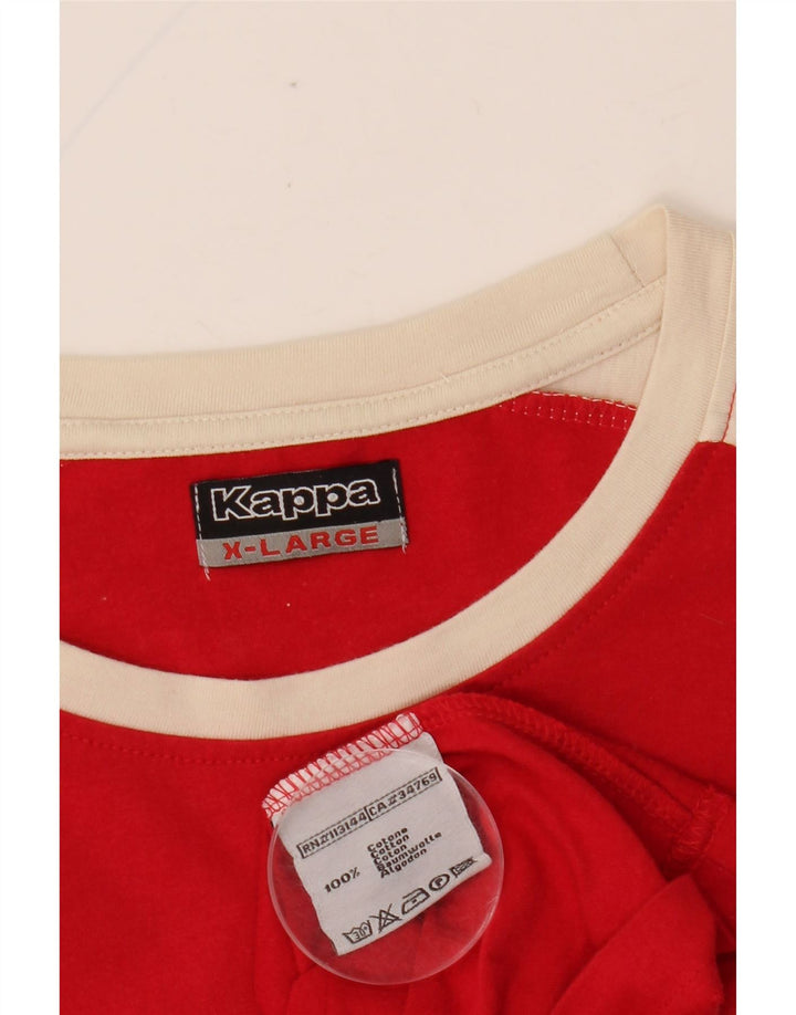 Top masculino KAPPA manga comprida XL vermelho algodão colorblock