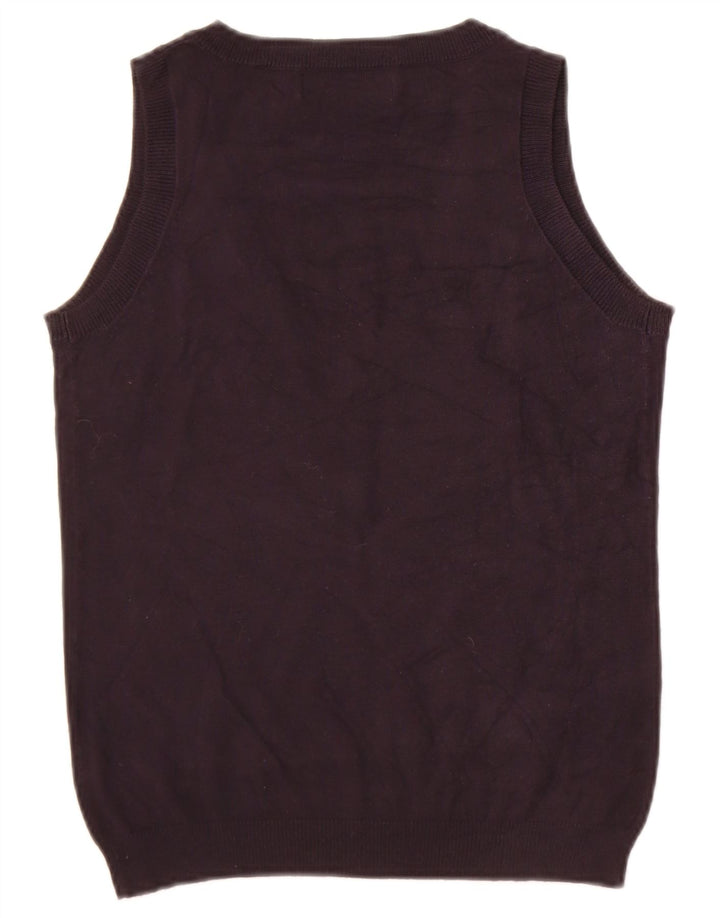 Zara Womens Vest Tank Top UK 12 Médio Algodão Azul Marinho