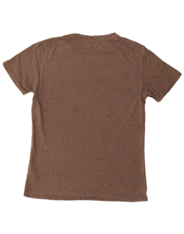 Camiseta masculina Lee Slim Fit top pequeno algodão manchado marrom