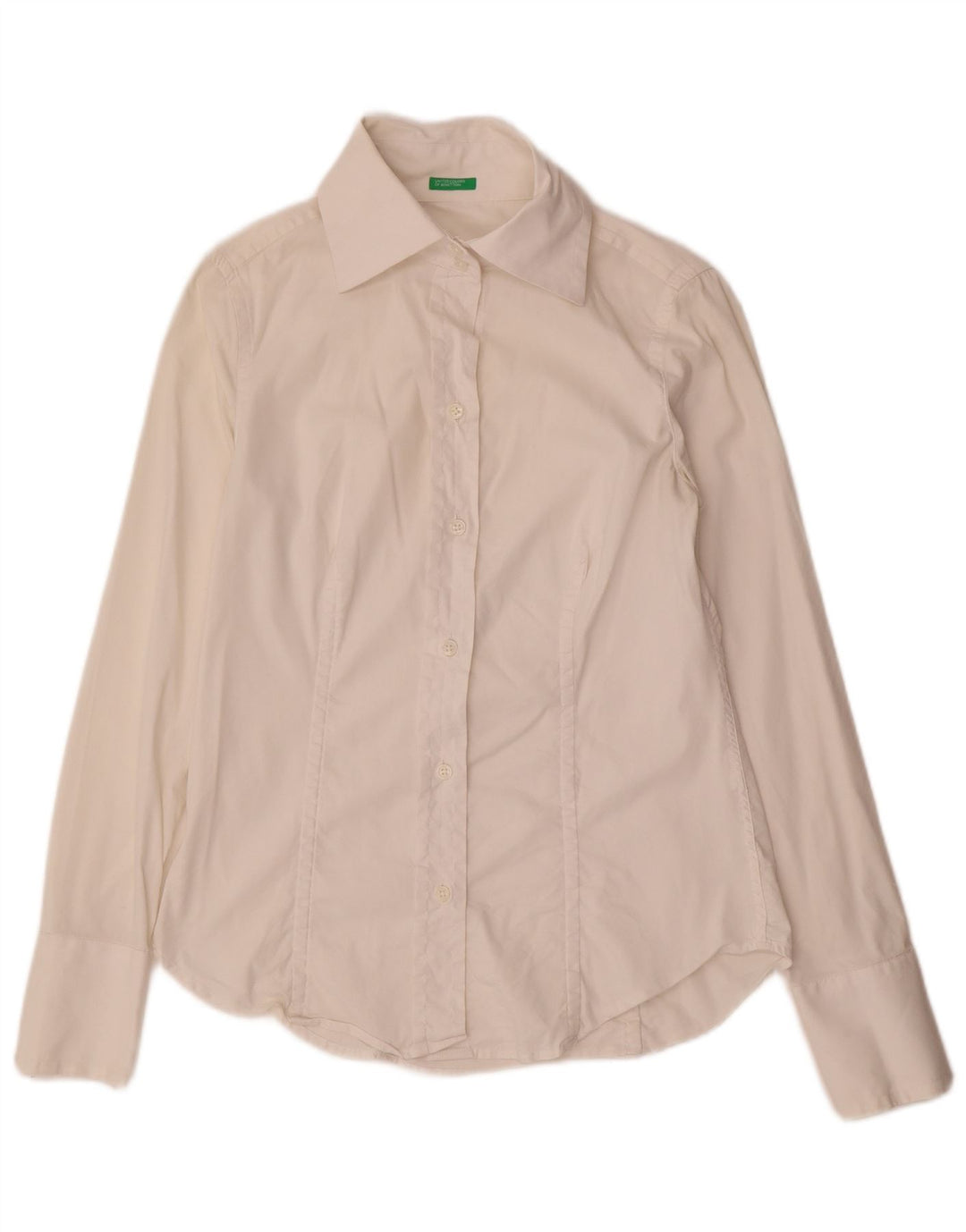 Camisa Benetton Mulher UK 12 Médio Branco