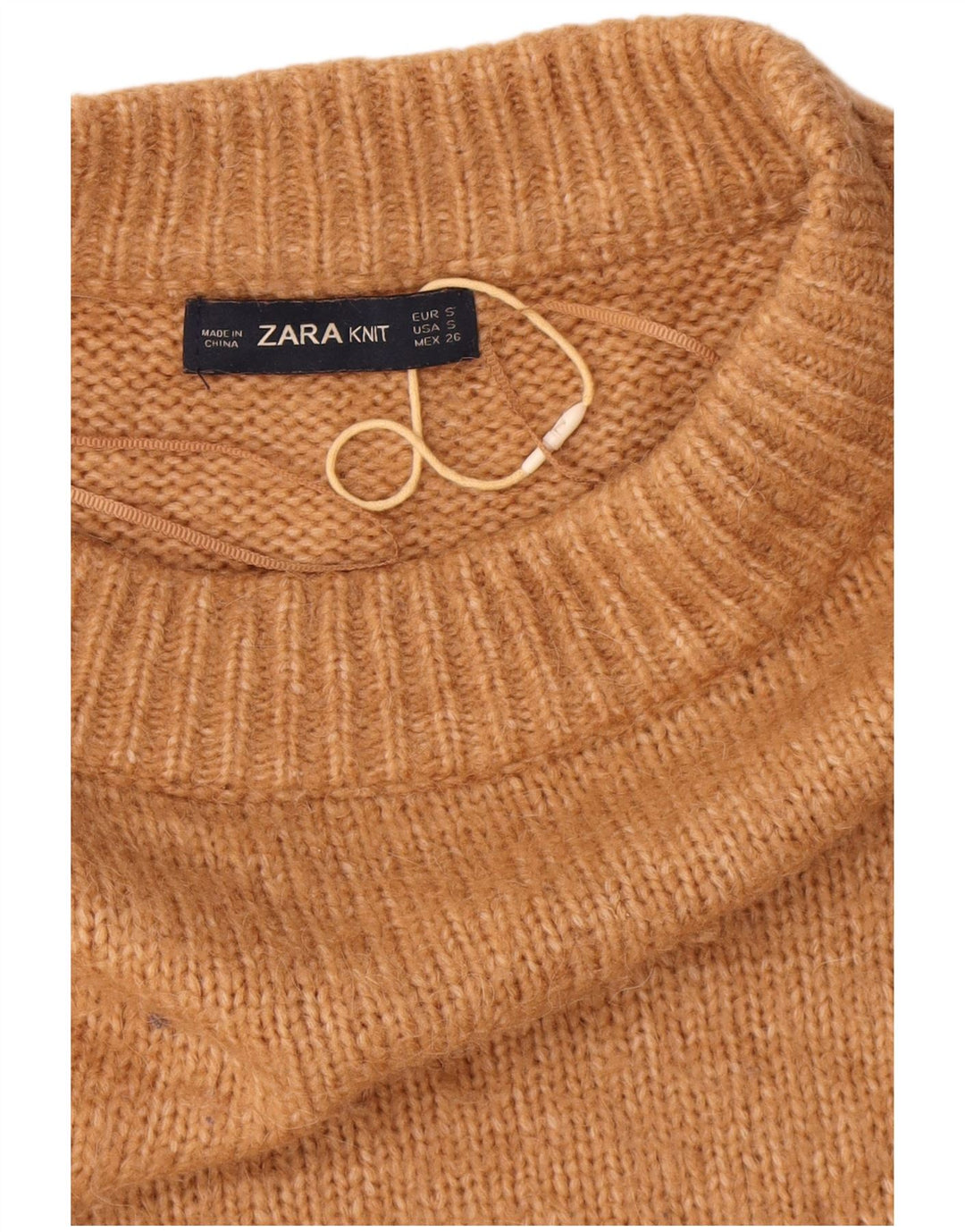 Zara Suéter feminino oversized com gola tartaruga Reino Unido 10 pequeno bege acrílico