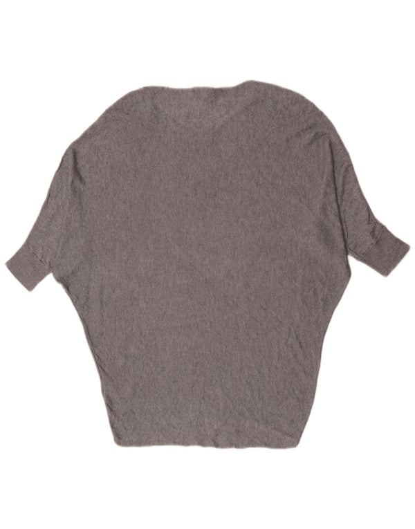 Suéter feminino de manga 3/4 com gola canoa Phase Eight Reino Unido 6 XS cinza