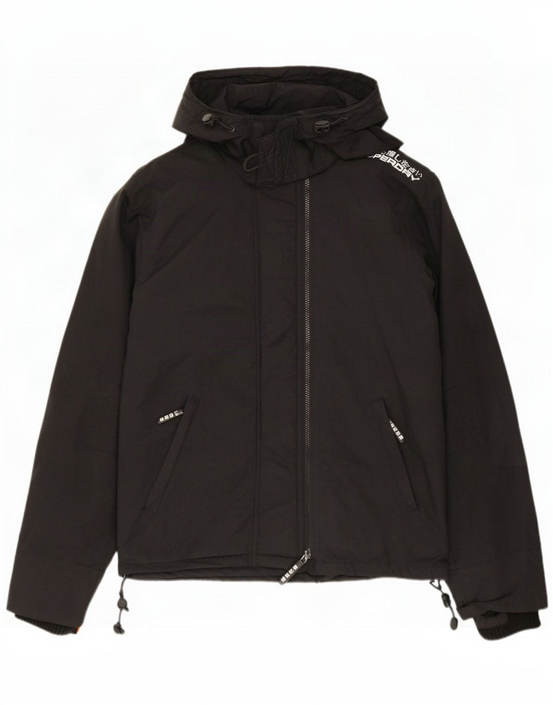 Jaqueta de chuva masculina Superdry com capuz UK 38 Nylon preto médio