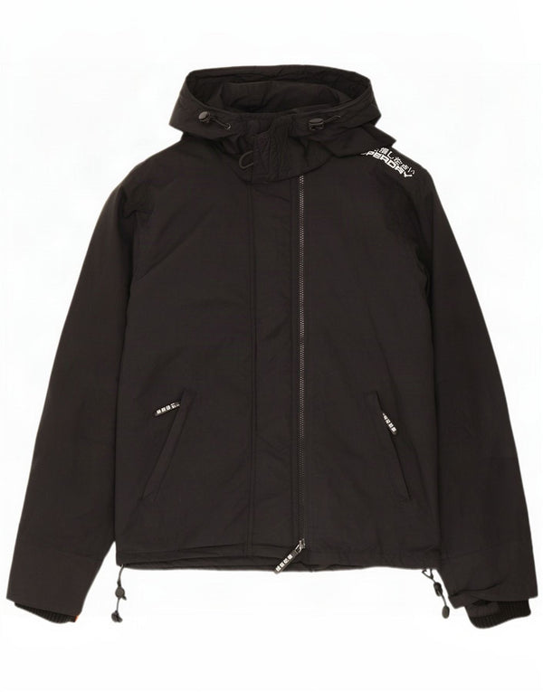Jaqueta de chuva masculina Superdry com capuz UK 38 Nylon preto médio