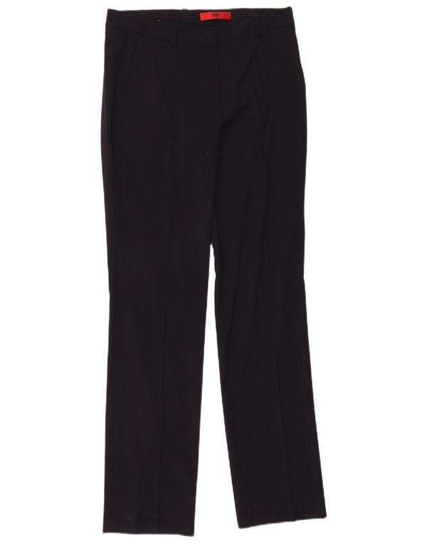 Calça casual reta feminina Hugo Boss Reino Unido 10 pequena W30 L32 preta