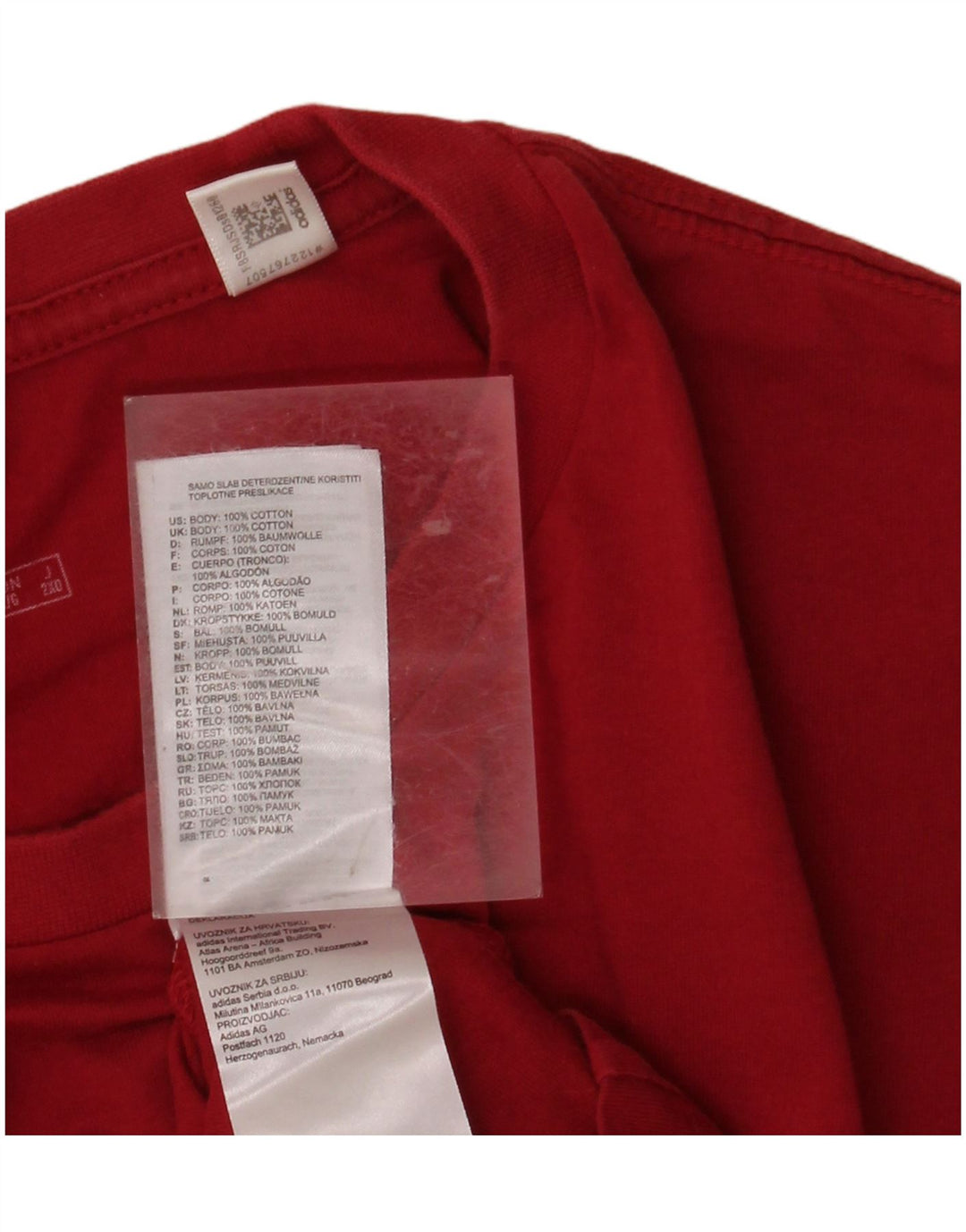 ADIDAS Mens Graphic T-Shirt Top Grande Algodão Vermelho