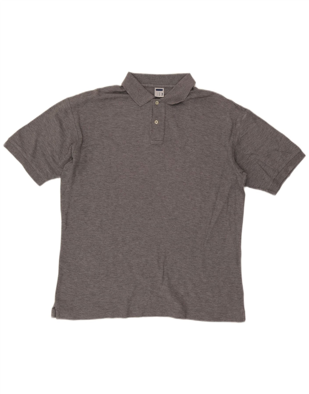 Camisa polo masculina Fila algodão manchado cinza médio