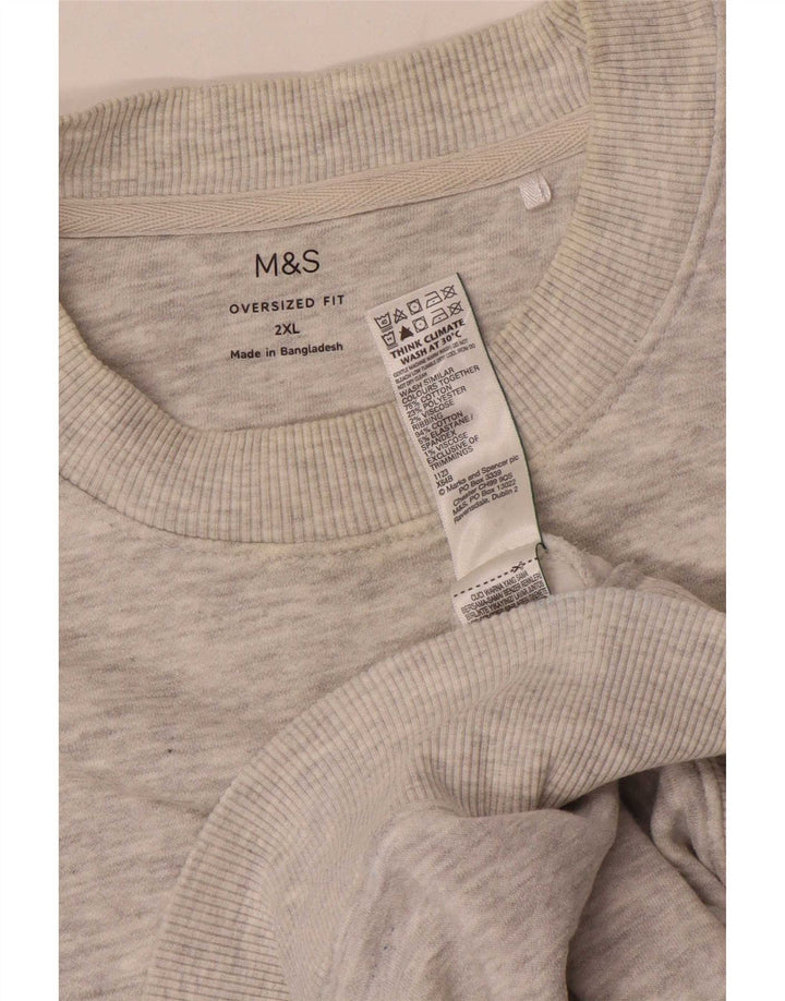 Suéter masculino oversized Marks & Spencer 2XL algodão manchado cinza