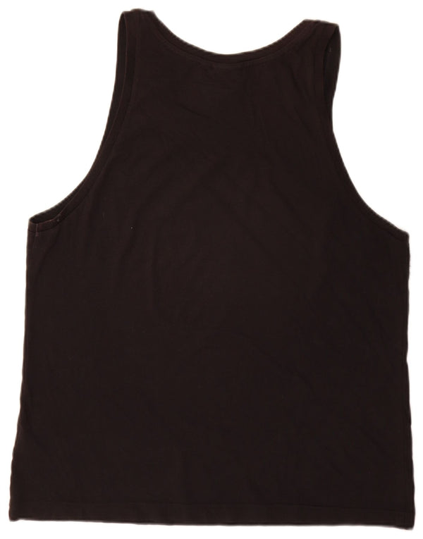 Adidas Mens Graphic Vest Top Médio Algodão Preto
