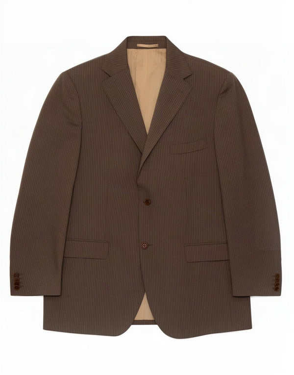 Jaqueta blazer masculina Massimo Dutti com 2 botões EU 54 XL cinza risca de giz lã