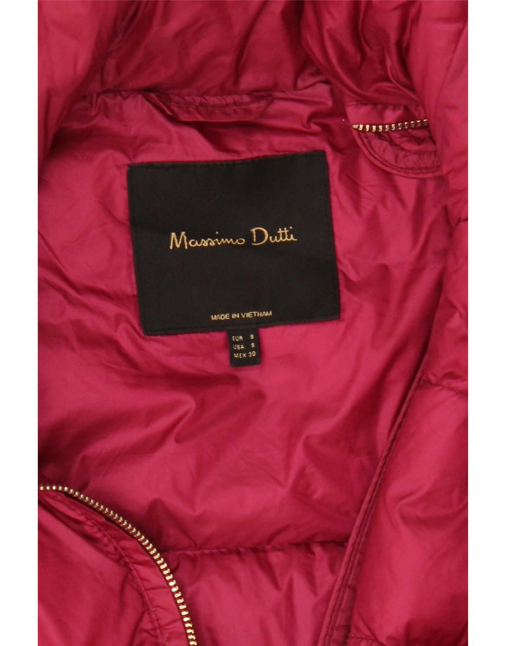 Jaqueta acolchoada feminina Massimo Dutti UK 10 pequena rosa nylon