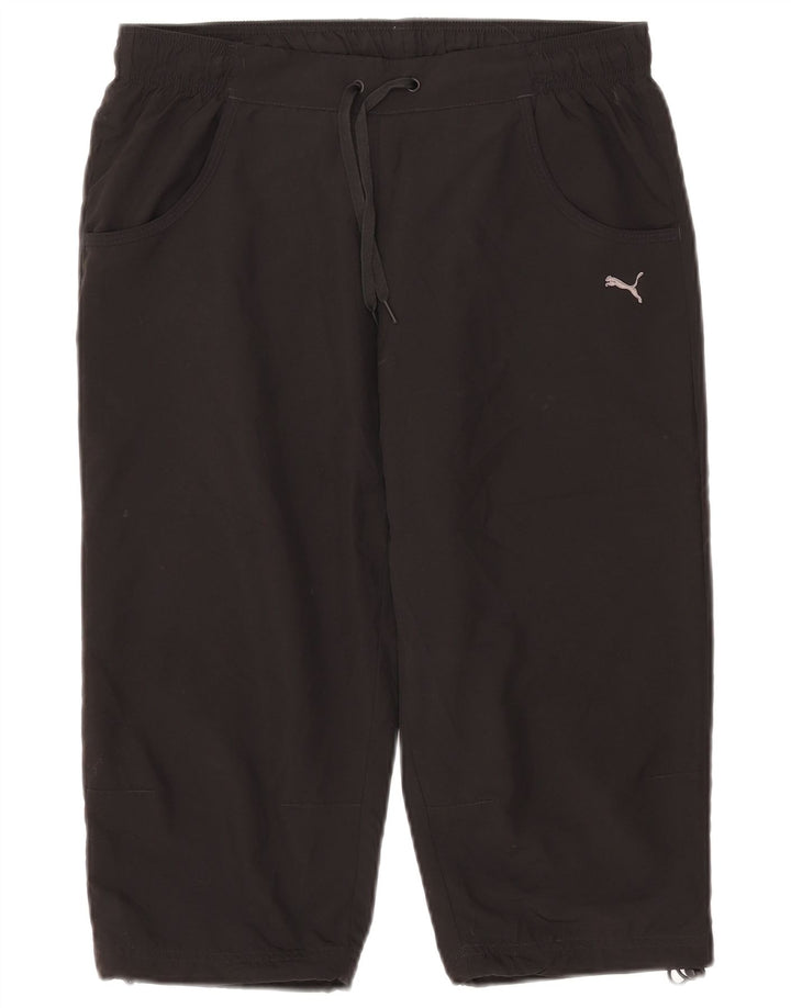 Calça de treino feminina Capri da Puma UK 12 poliéster preto médio