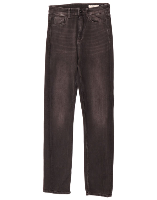 Marks & Spencer Feminino The Sophia Straight Jeans Reino Unido 10 Pequeno W27 L30 Cinza