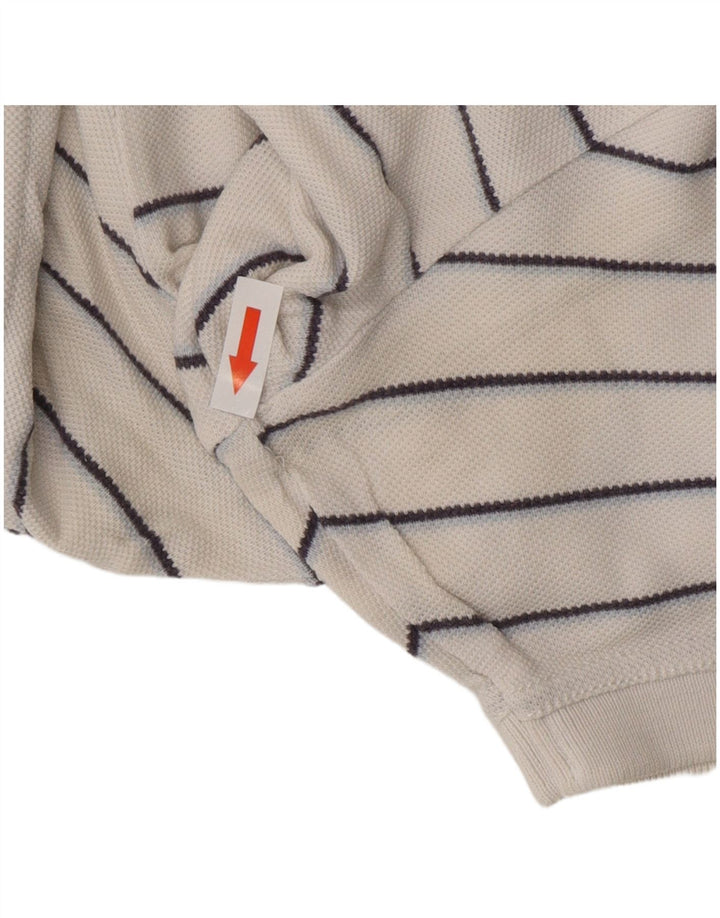 Camisa polo masculina clássica TOMMY HILFIGER grande algodão listrado branco