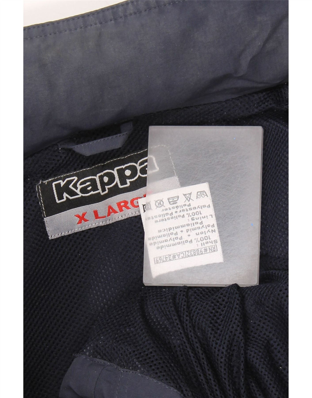 Jaqueta de chuva masculina com capuz KAPPA UK 42 XL azul marinho poliamida