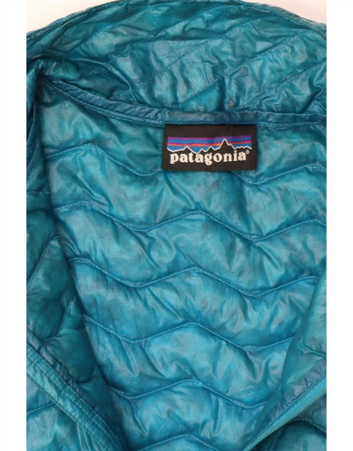 Pulôver feminino Patagonia acolchoado jaqueta UK 12 médio azul sintético