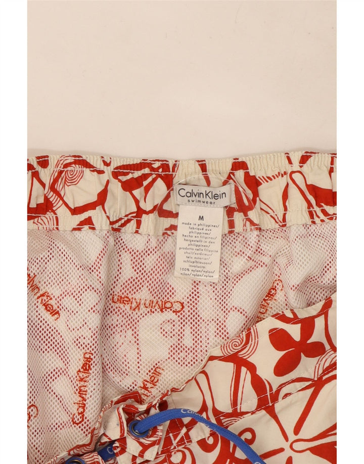 Shorts de natação masculino Calvin Klein gráfico médio vermelho floral nylon