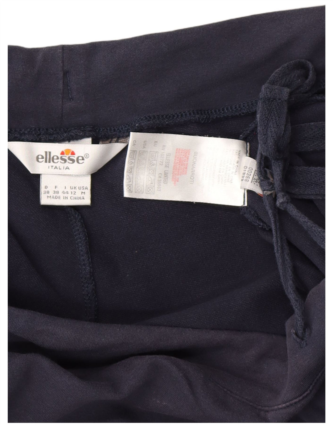 Calça de treino capri feminina ELLESSE Reino Unido 12 algodão azul marinho médio