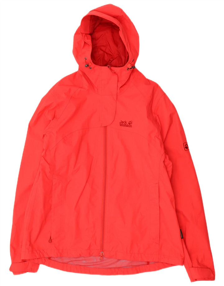 Jaqueta de chuva feminina com capuz JACK WOLFSKIN Reino Unido 18/20 XL poliamida vermelha