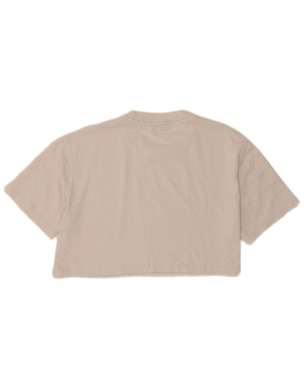 Zara Camiseta Feminina Crop Oversized Top UK 14 Médio Branco