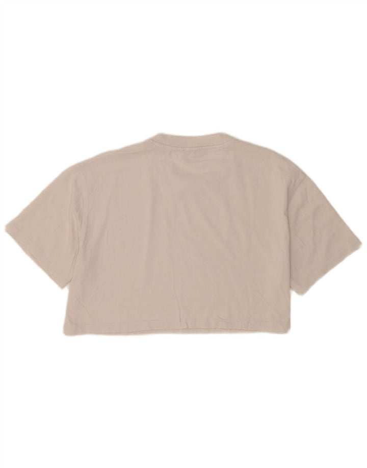 Zara Camiseta Feminina Crop Oversized Top UK 14 Médio Branco