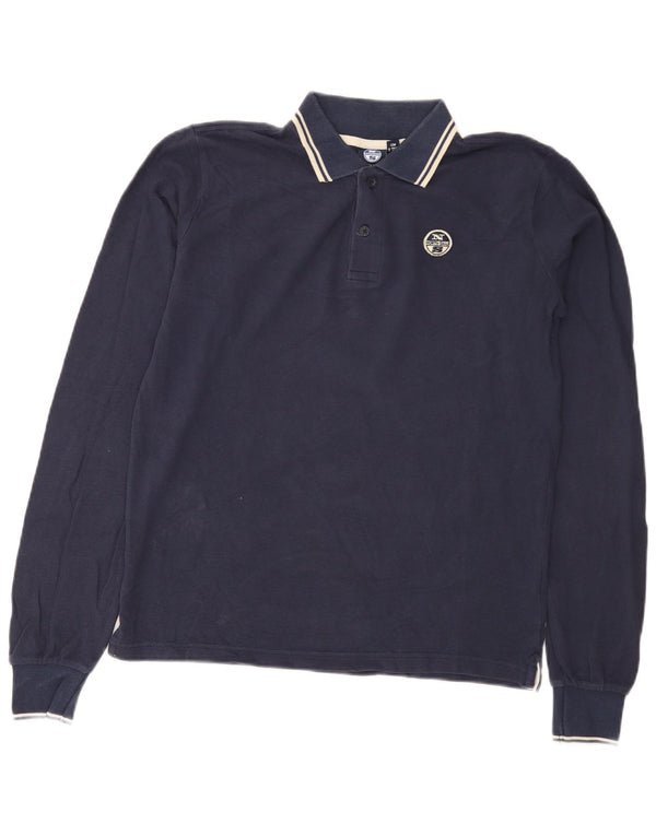 Polo North Sails Menino Manga Comprida 15-16 Anos Azul Marinho Algodão
