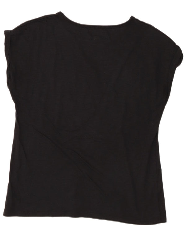 Camiseta feminina Guru com estampa gráfica UK 18 XL algodão preto
